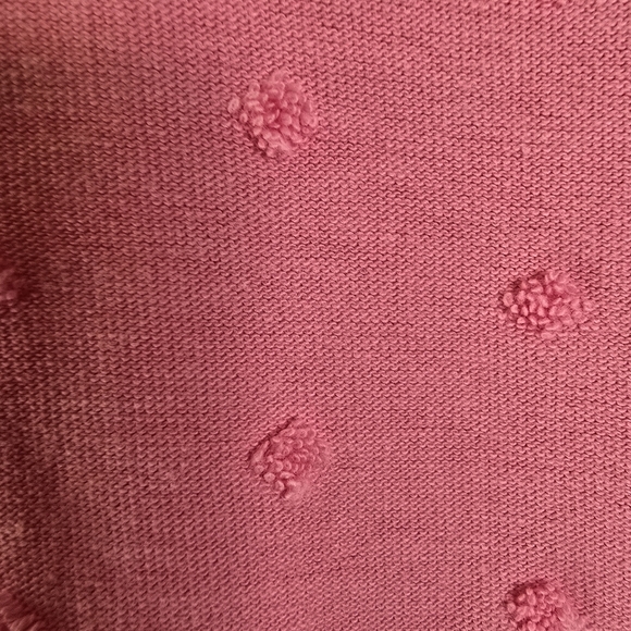 NWOT Talbots Womens Long Sleeve Crewneck Tee Textured Dot Bubblegum Pink Size - Picture 7 of 9